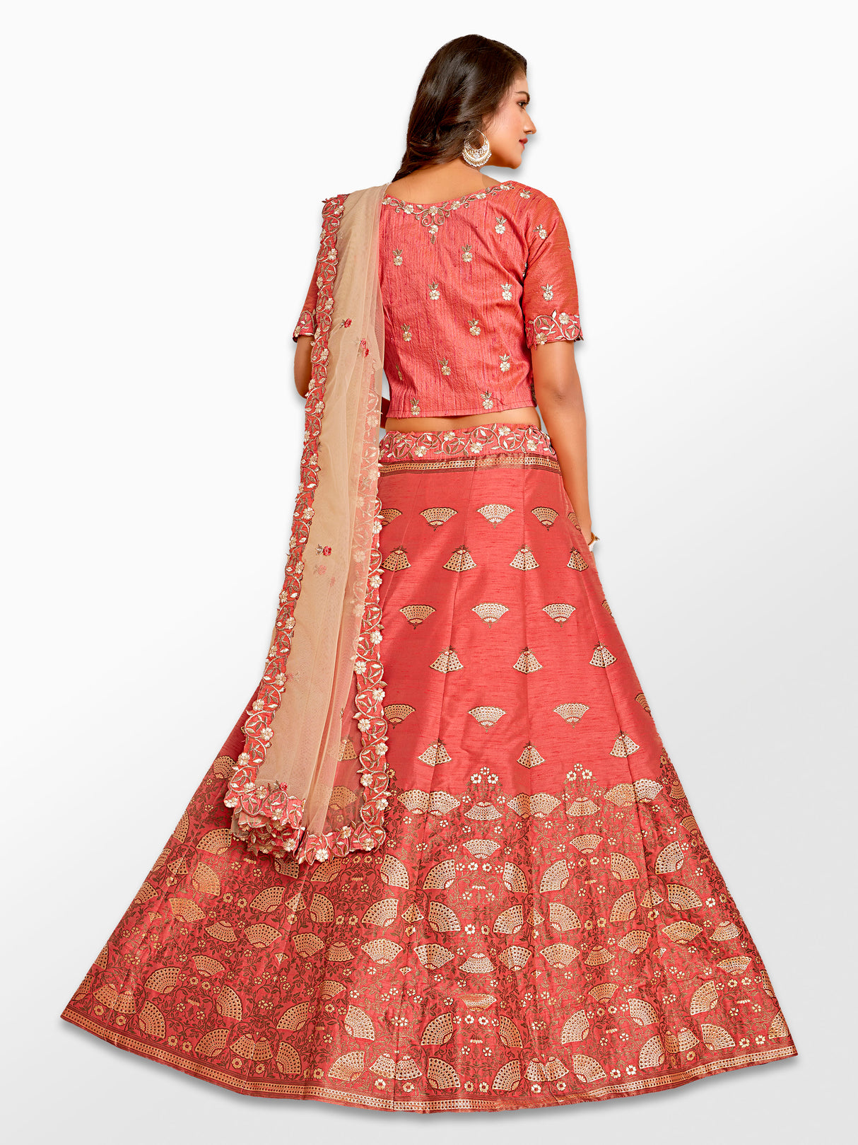 MIMOSA Women's Art Silk Semi-Stitched Lehenga with Unstitched Blouse and Dupatta