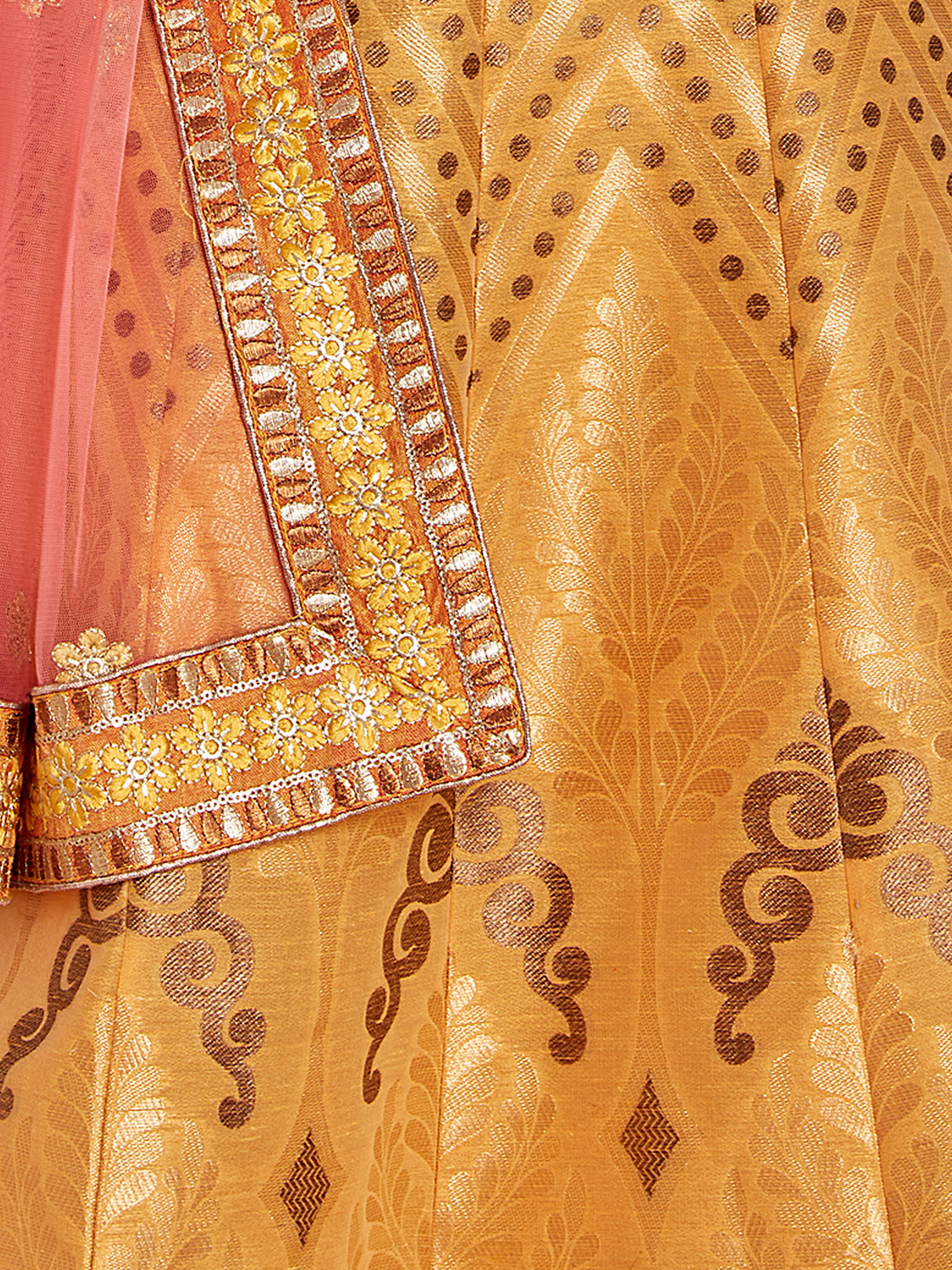 MIMOSA Women's Art Silk Semi-Stitched Lehenga with Unstitched Blouse and Dupatta