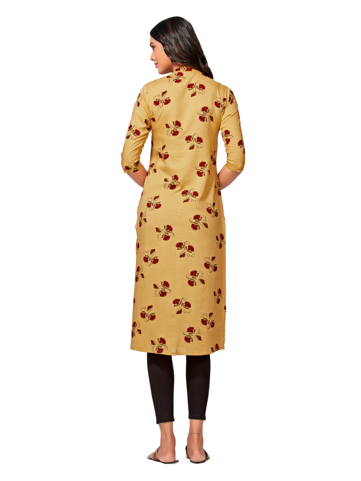 Mimosa Women Yellow Color Printed Straight Kurta