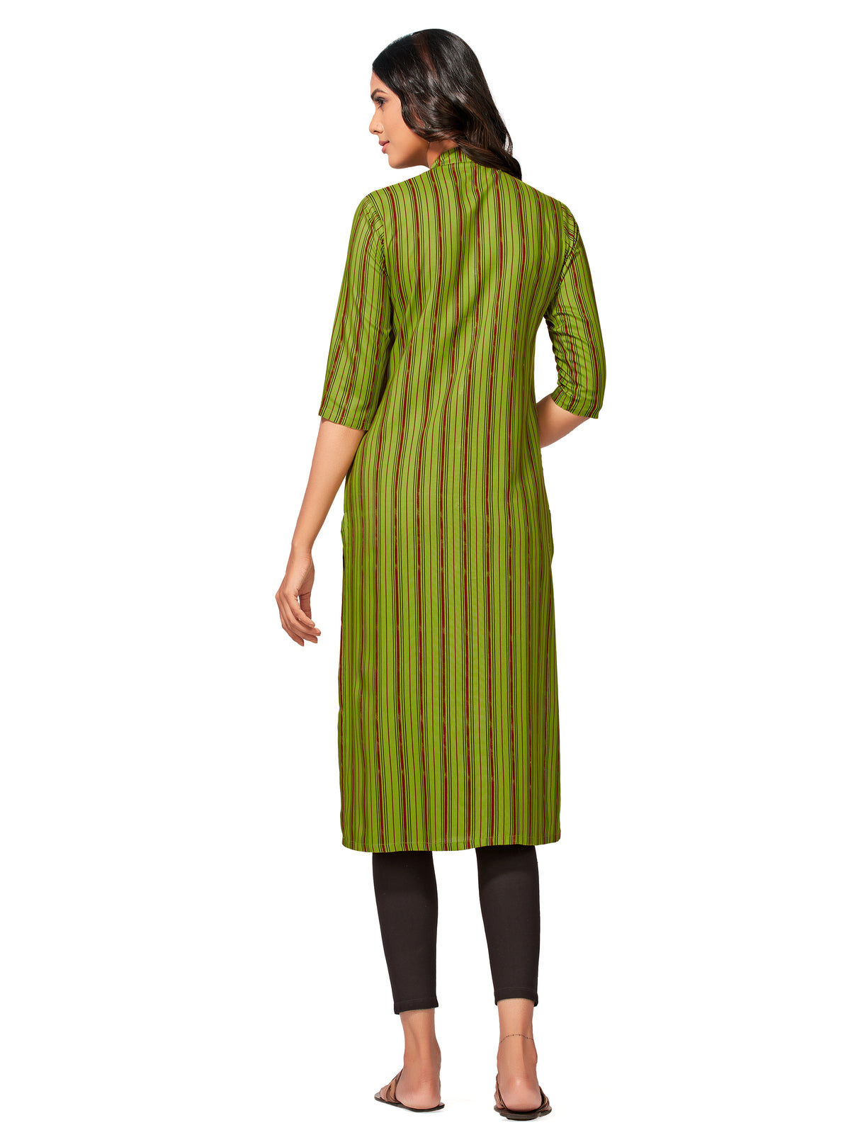 Mimosa Women Green Color Printed Straight Kurta