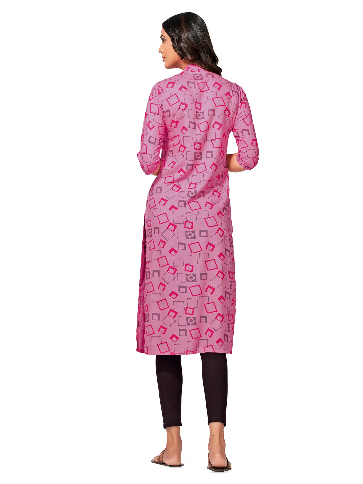 Mimosa Women Pink Color Printed Straight Kurta