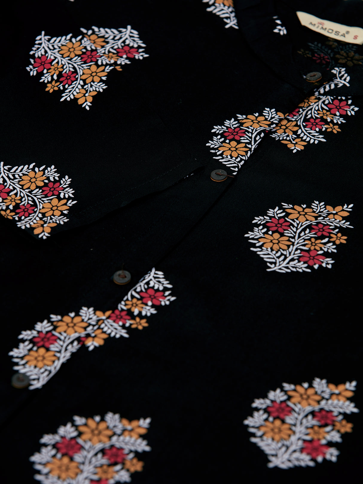 Mimosa Women Black Color Printed Straight Kurta