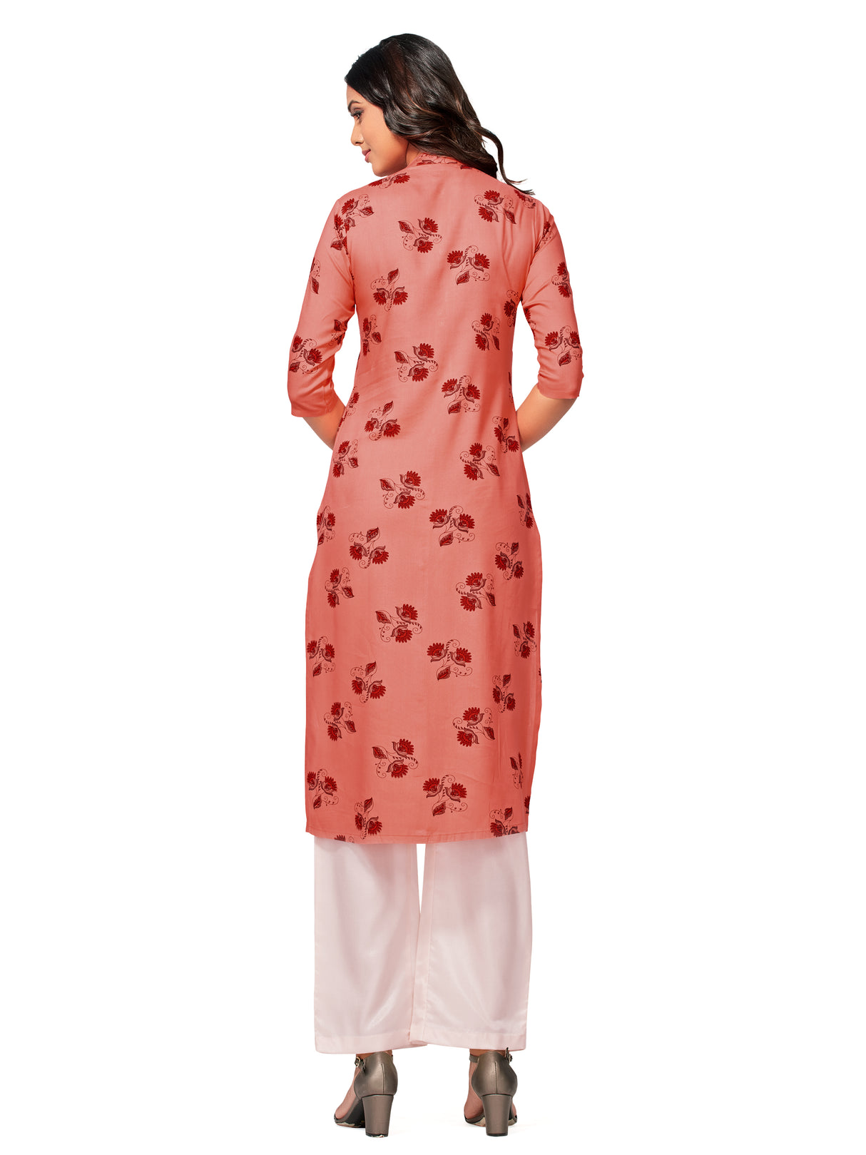Mimosa Women Orange Color Printed Straight Kurta