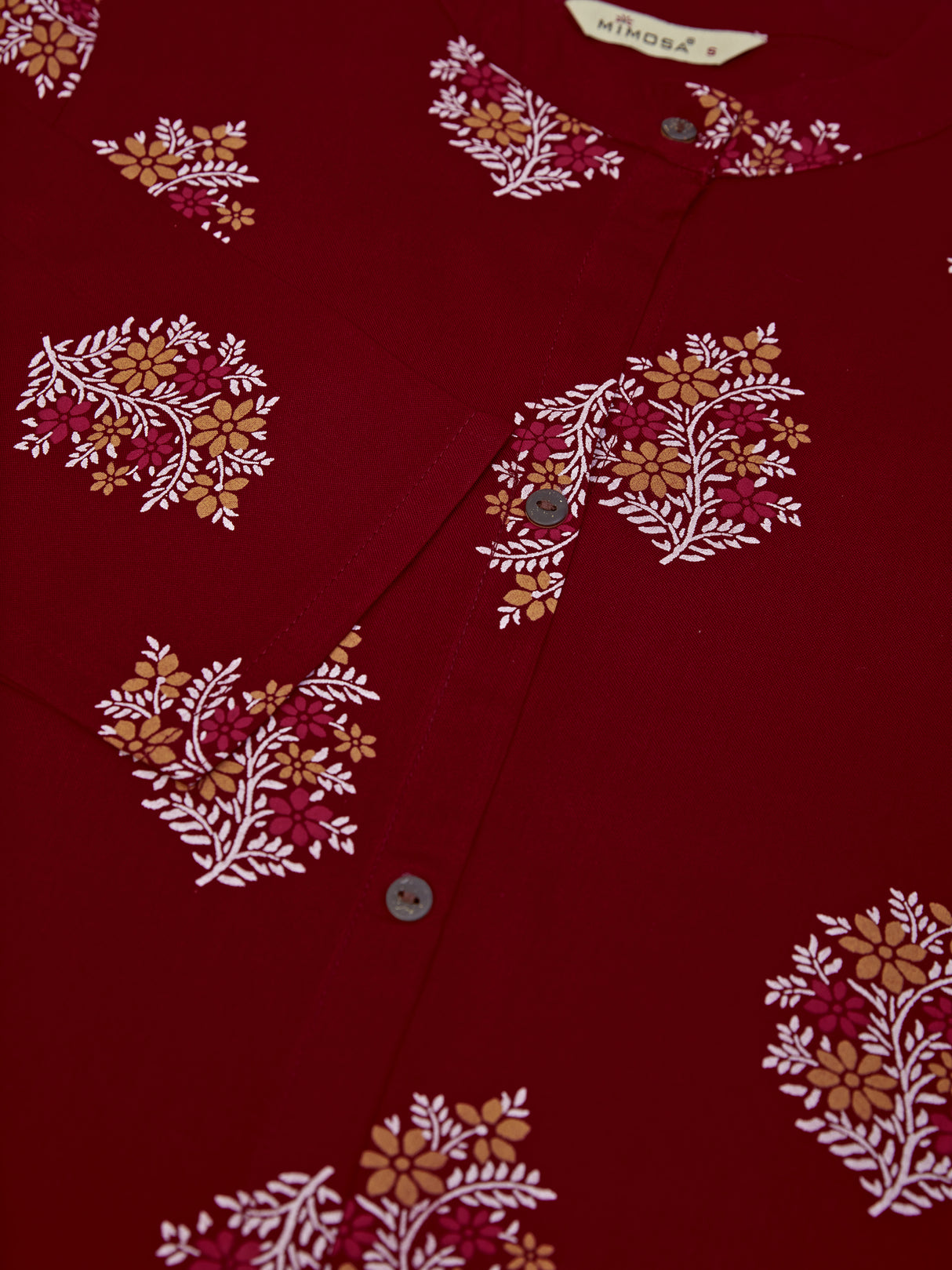 Mimosa Women Maroon Color Printed Straight Kurta