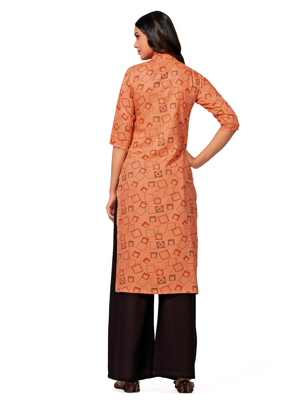 Mimosa Women Orange Color Printed Straight Kurta