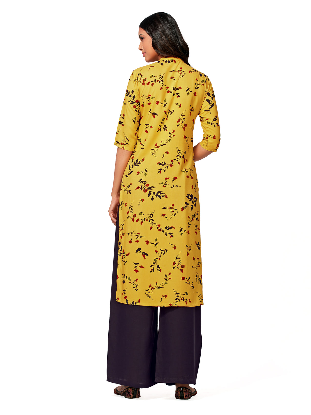 Mimosa Women Yellow Color Printed Straight Kurta