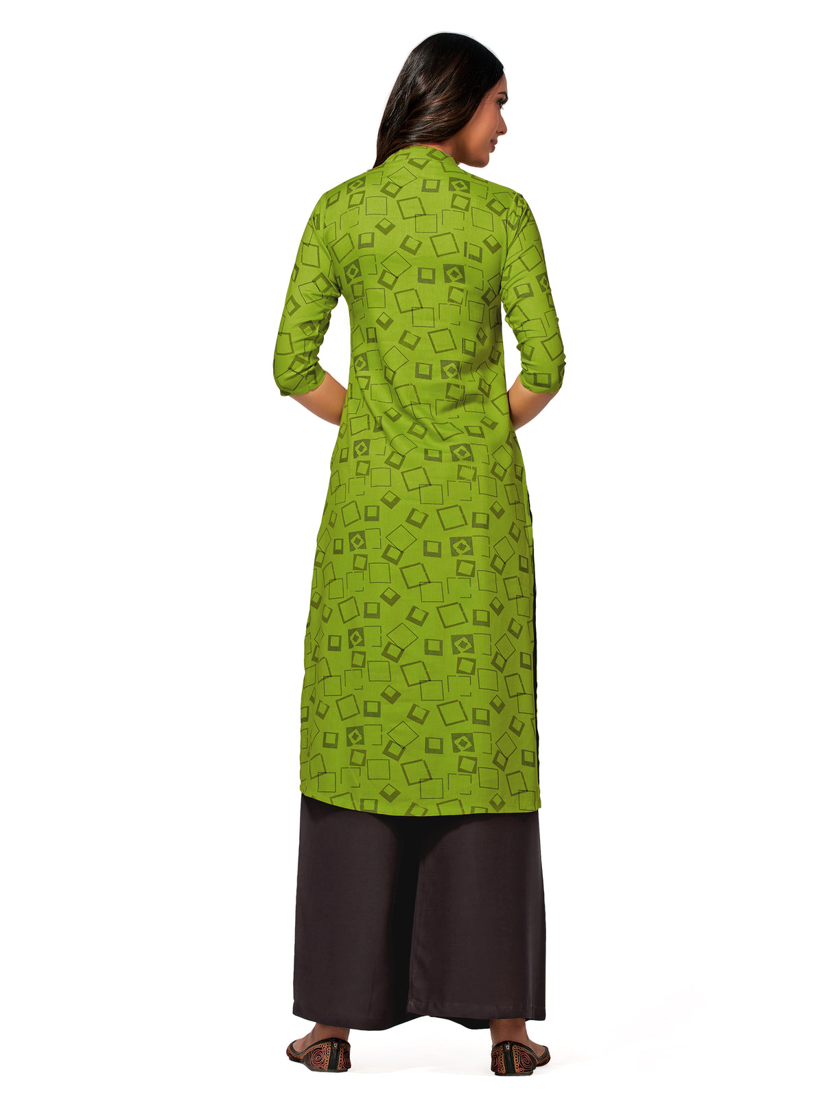 Mimosa Women Green Color Printed Straight Kurta