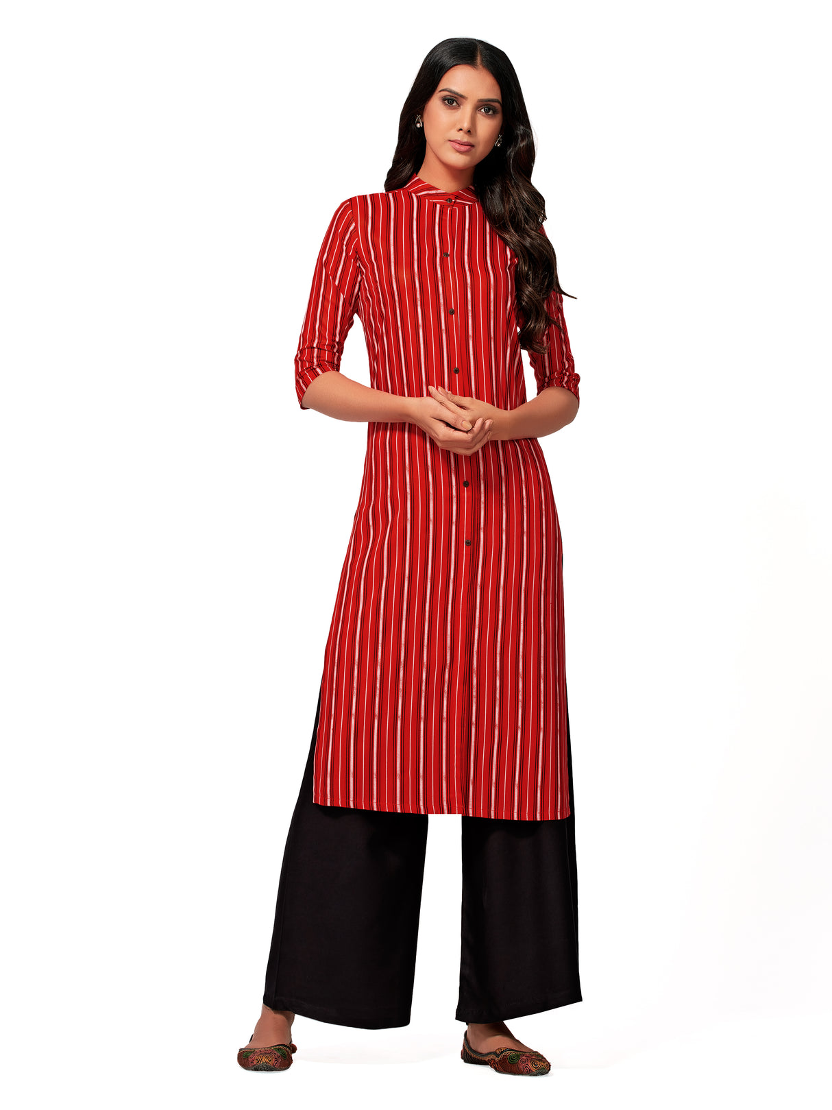 Mimosa Women Red Color Printed Straight Kurta