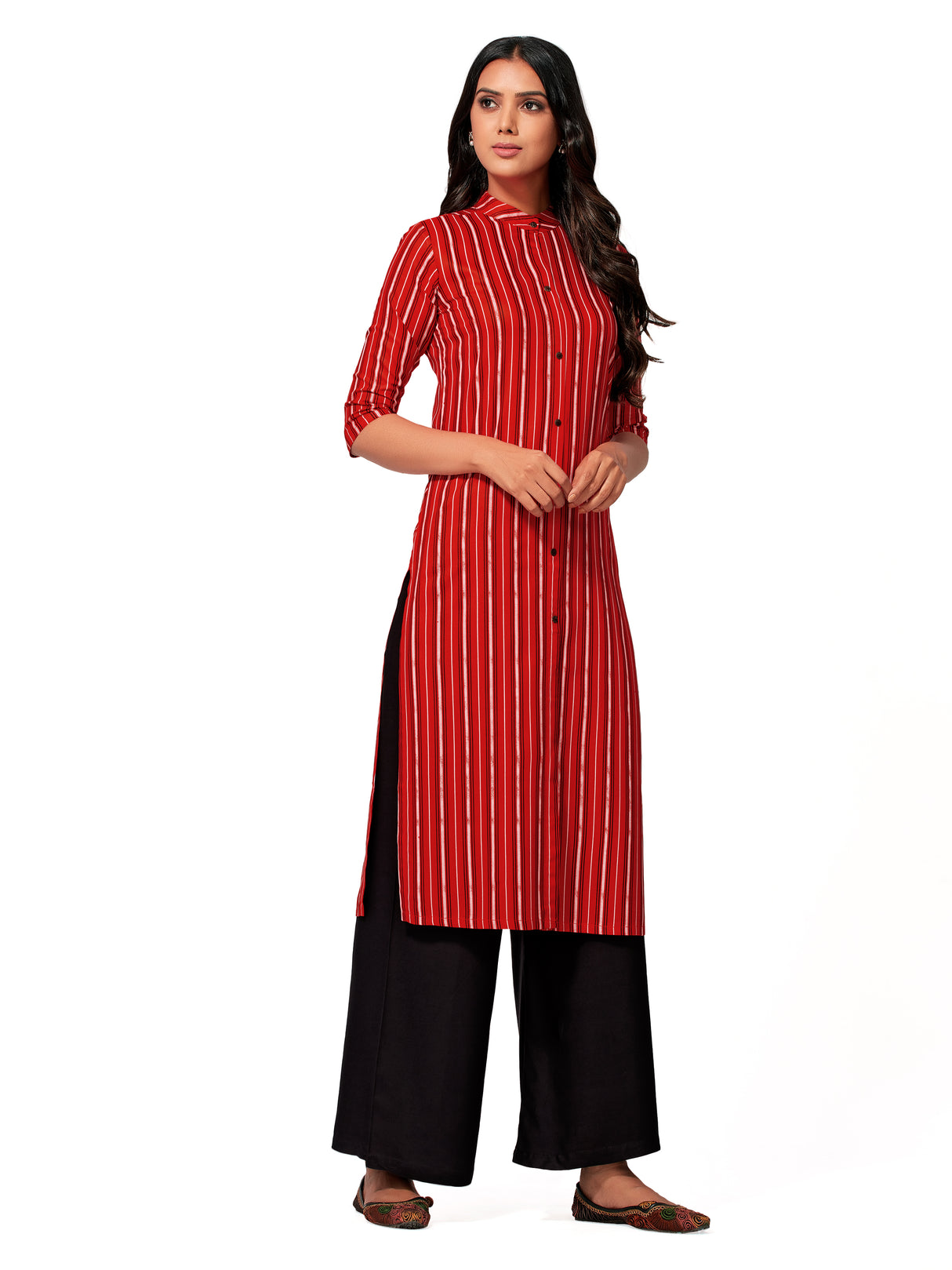 Mimosa Women Red Color Printed Straight Kurta