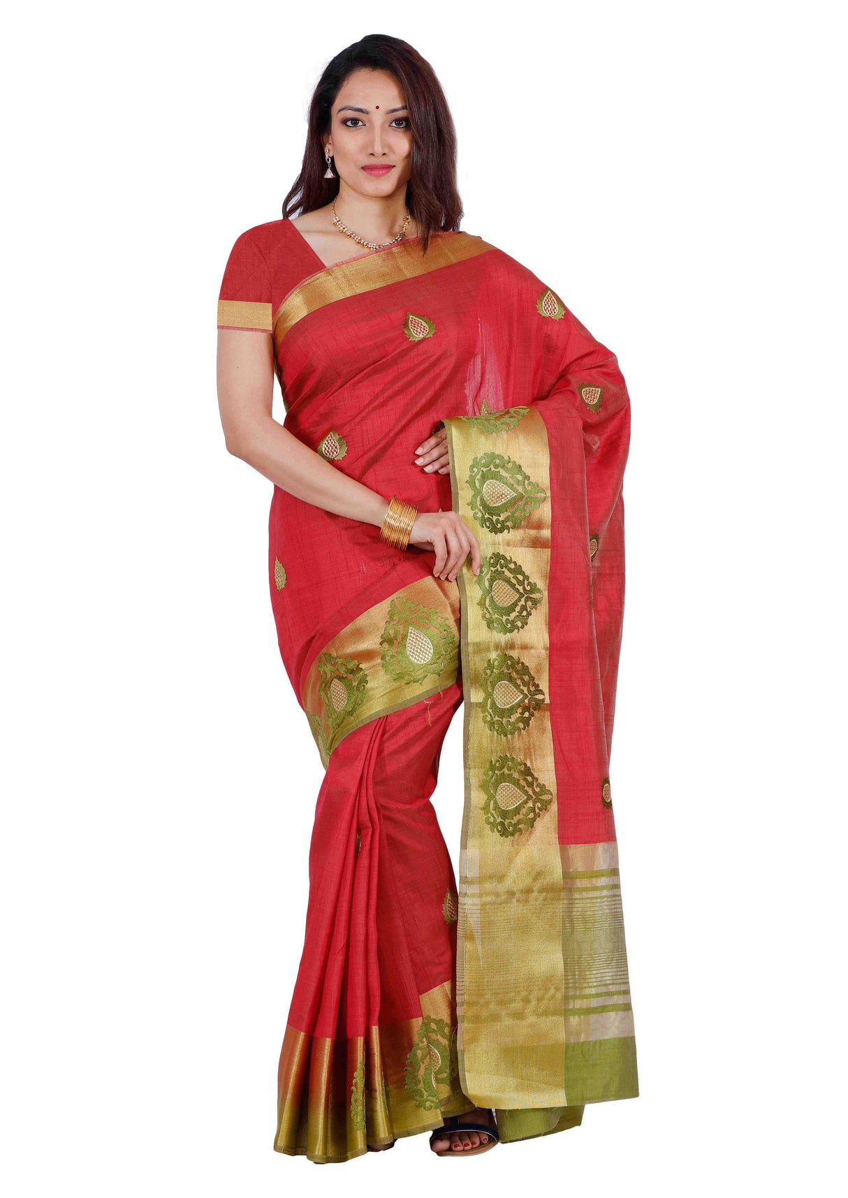 Mimosa Womens Art Silk Saree Kanjivaram Maroon Color