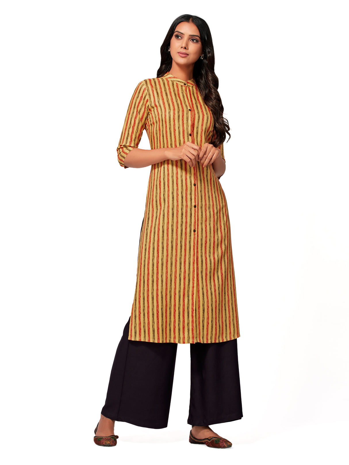 Mimosa Women Yellow Color Printed Straight Kurta