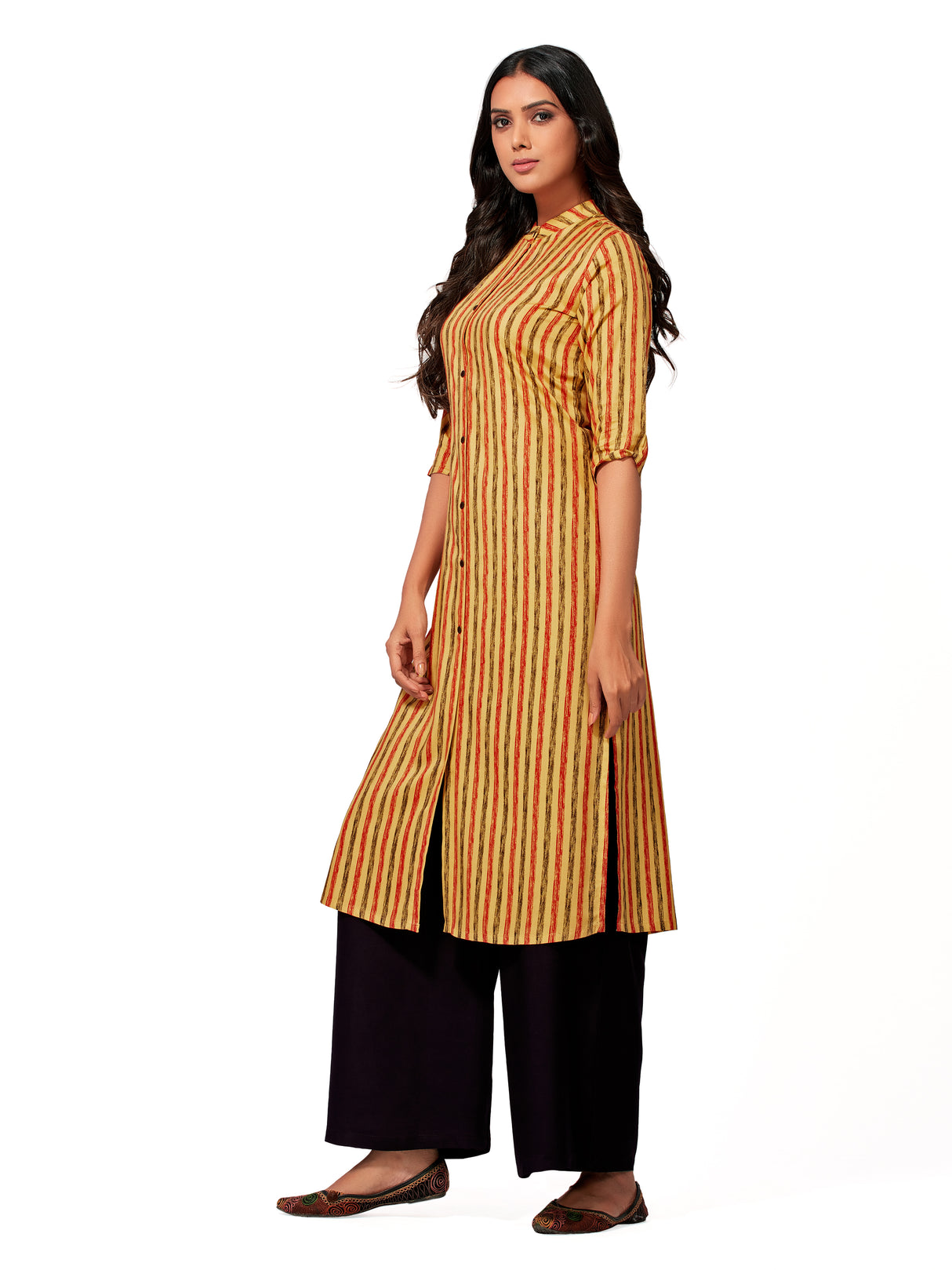 Mimosa Women Yellow Color Printed Straight Kurta
