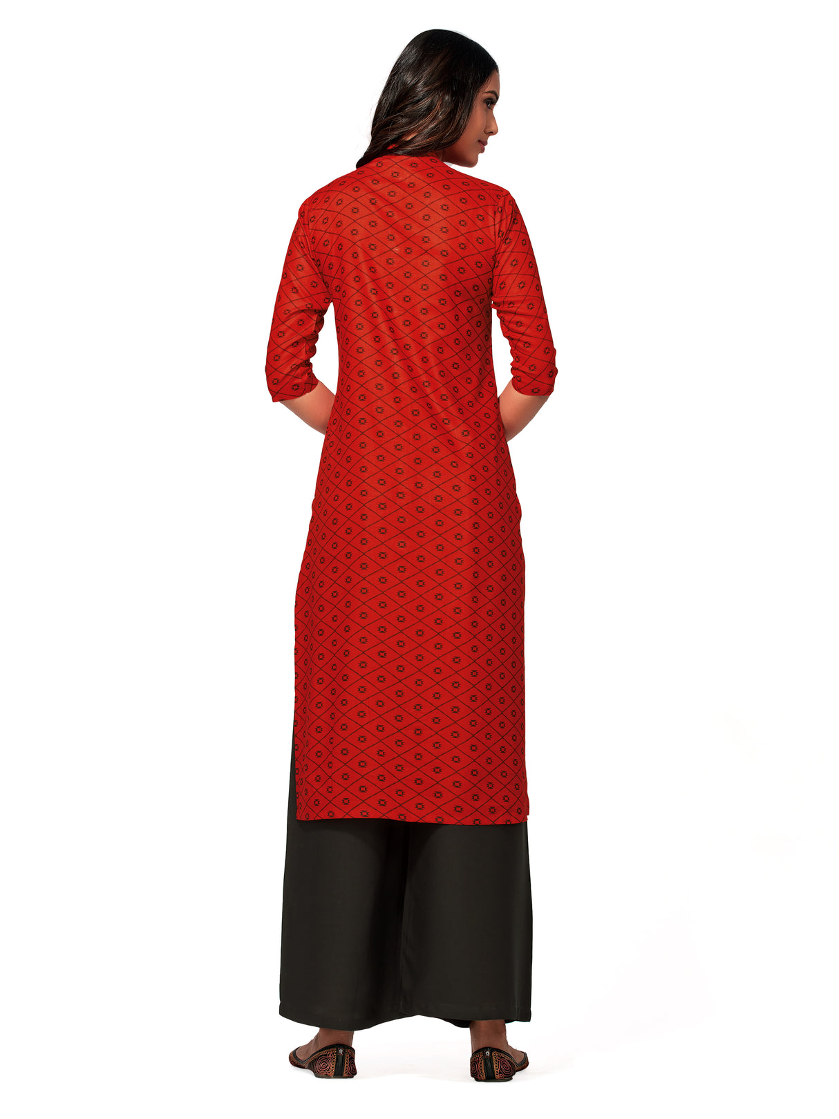 Mimosa Women Red Color Printed Straight Kurta