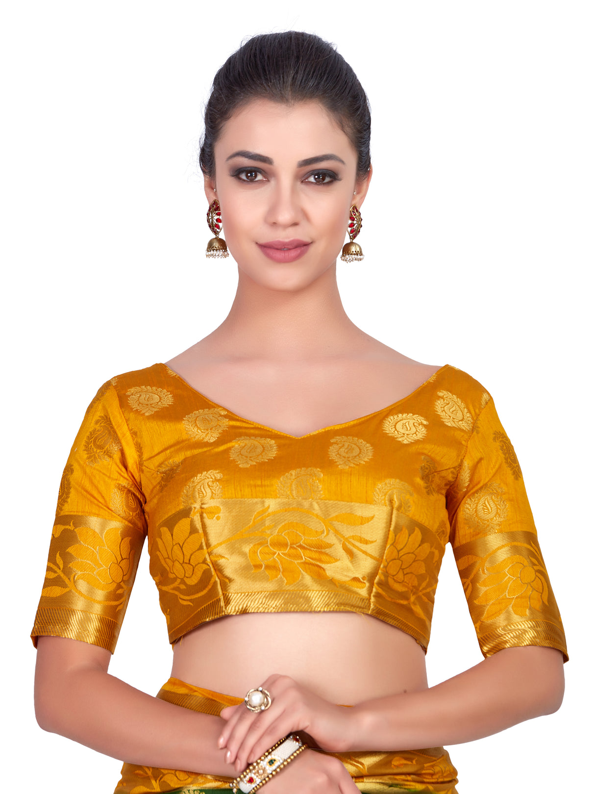 Mimosa Womens Art Silk Saree Kanjivaram BGreen Color