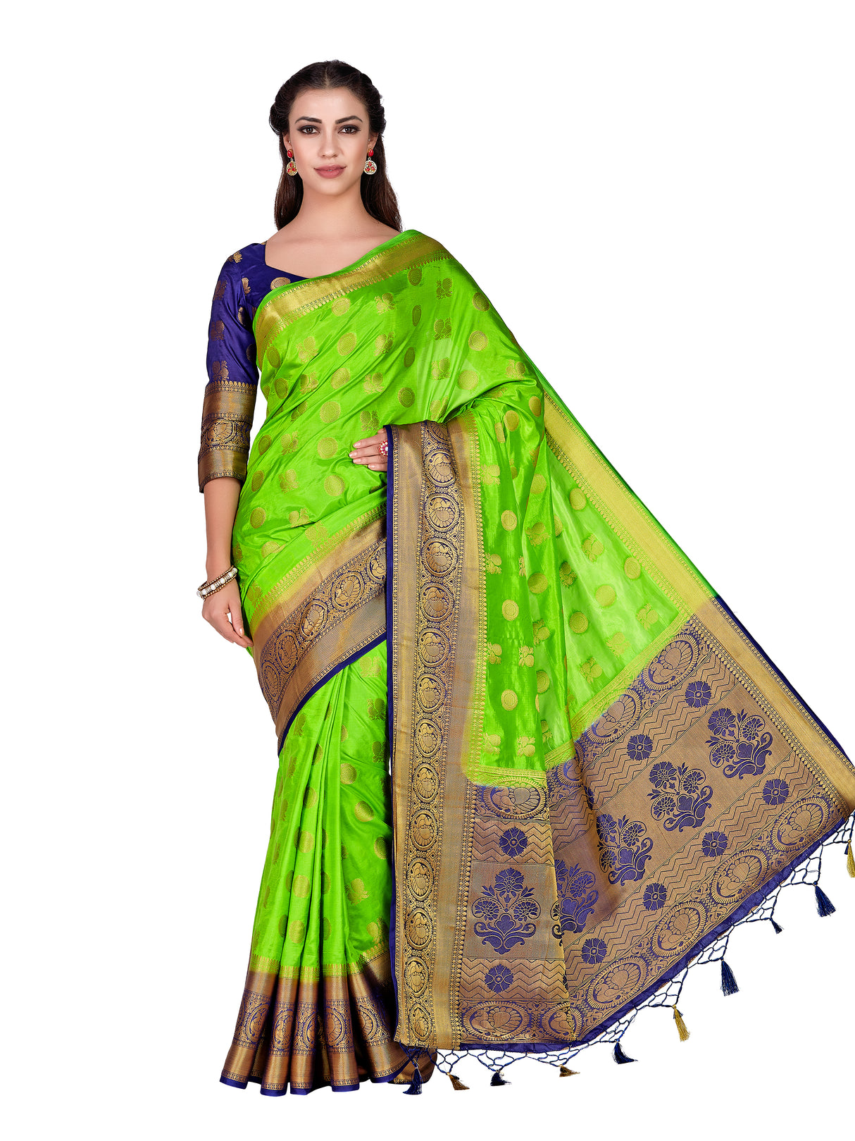 Mimosa Womens Art Silk Saree Kanjivaram Liril Color
