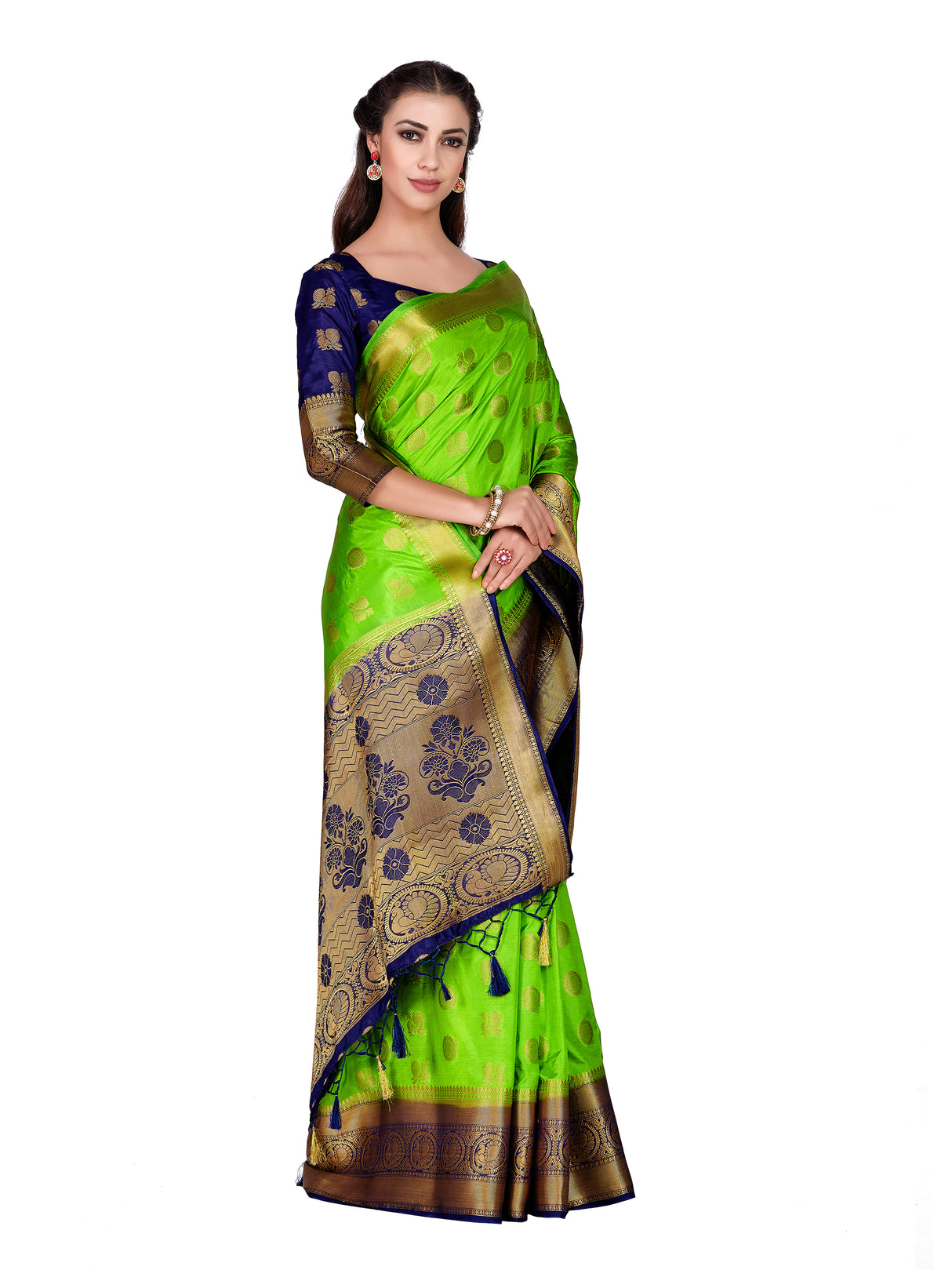 Mimosa Womens Art Silk Saree Kanjivaram Liril Color