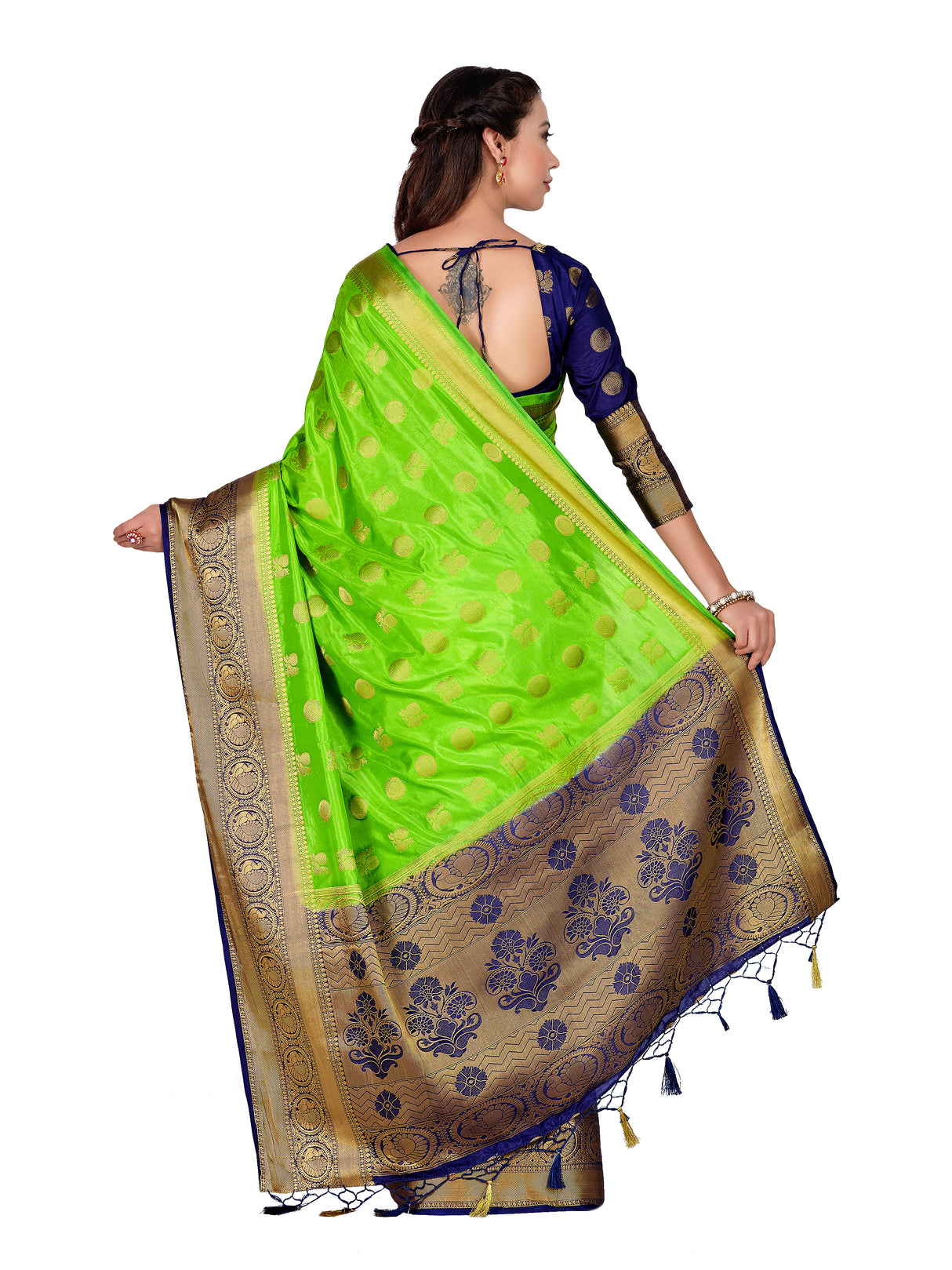 Mimosa Womens Art Silk Saree Kanjivaram Liril Color