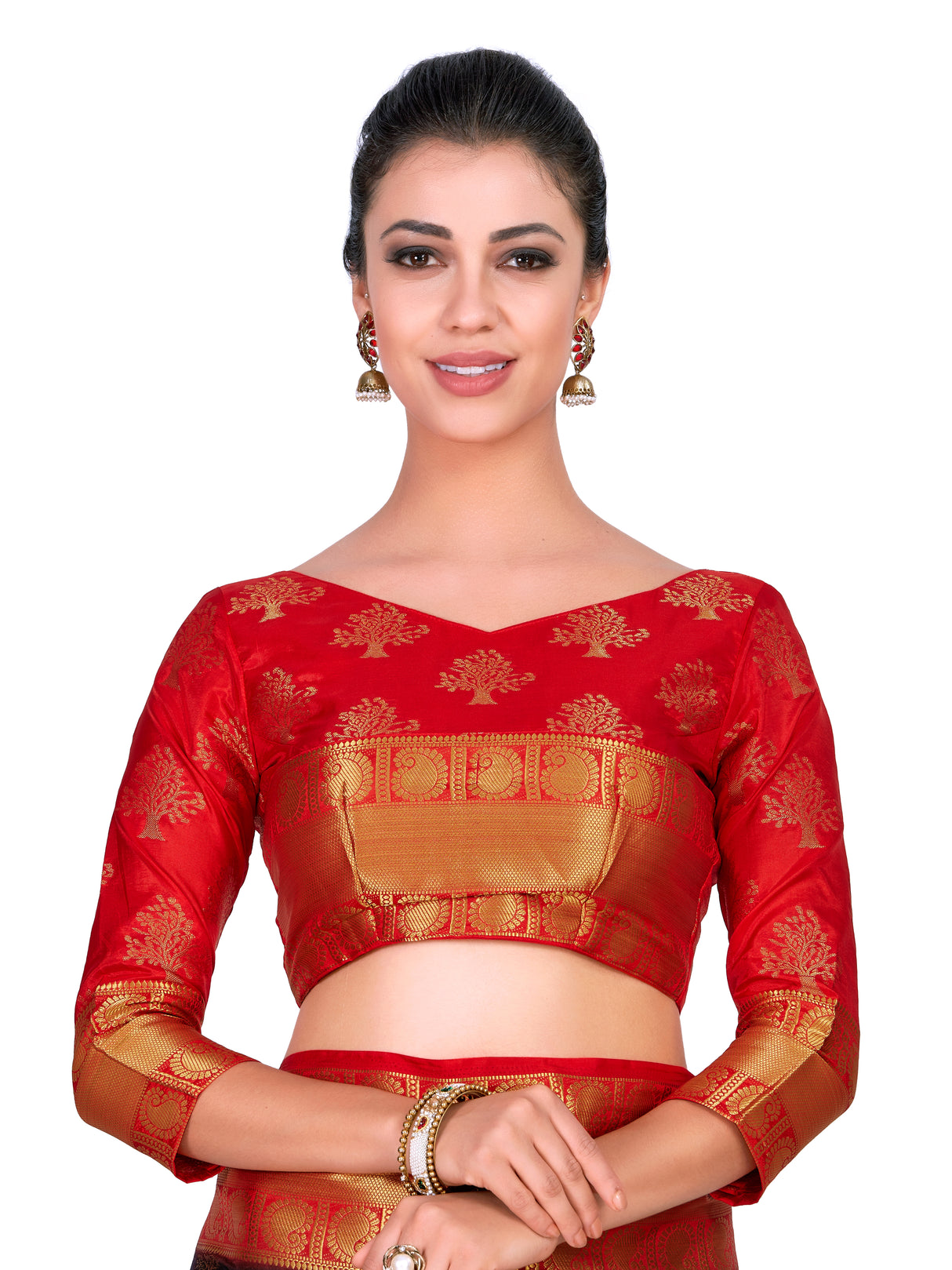 Mimosa Womens Art Silk Saree Kanjivaram Black Color