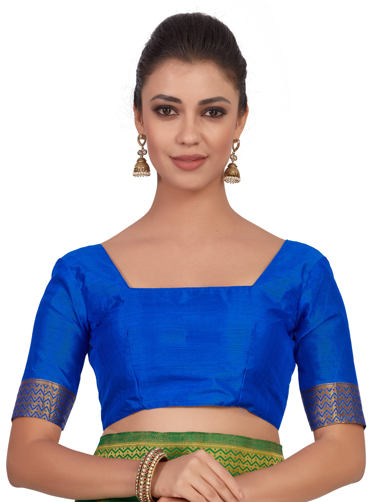 Mimosa Womens Art Silk Saree Kanjivaram Rama Color