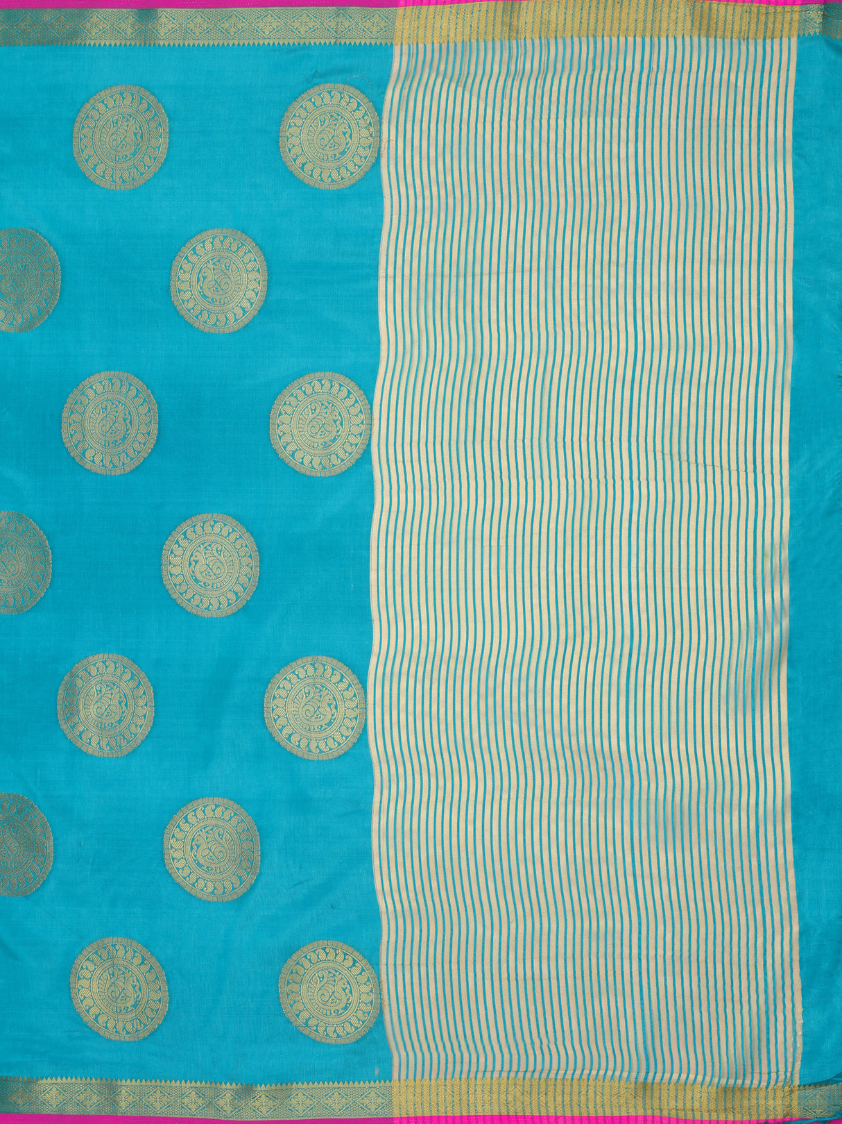 Mimosa Womens Tussar Silk Saree Kanjivaram style Saffire Color