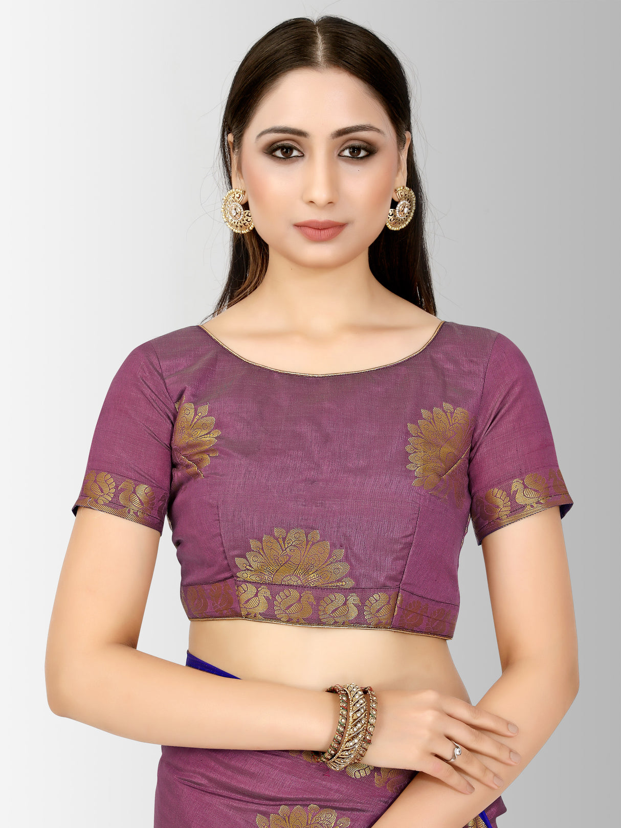 Mimosa Womens Tussar Silk Saree Kanjivaram style Wine Color