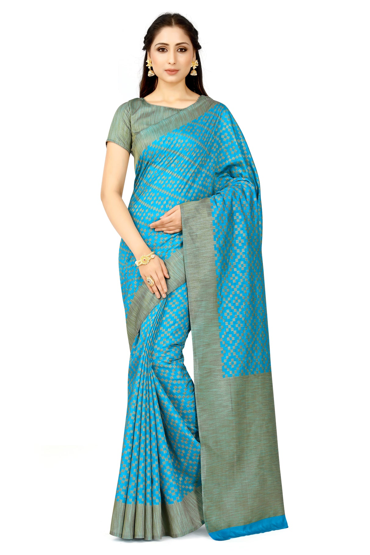 Mimosa Womens Art Silk Saree Patola Ananda Color