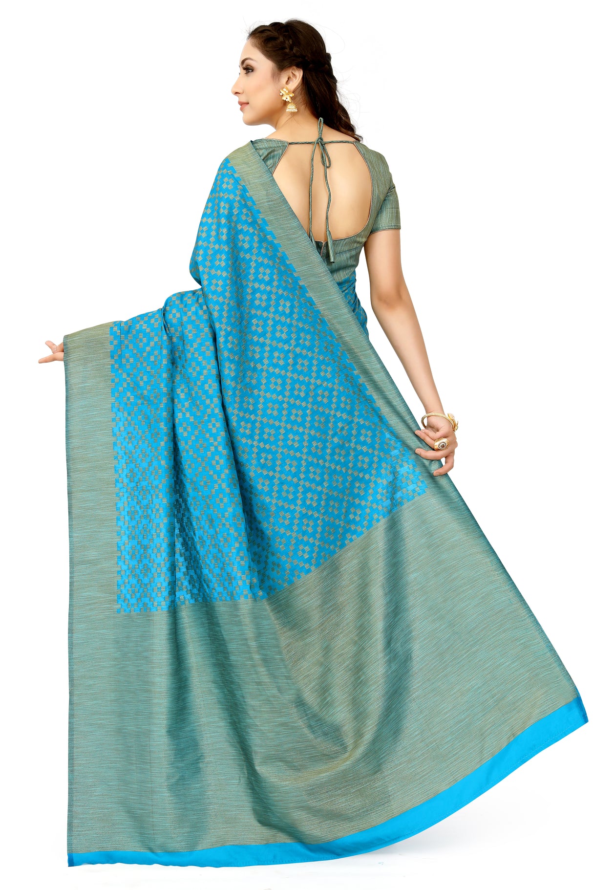 Mimosa Womens Art Silk Saree Patola Ananda Color