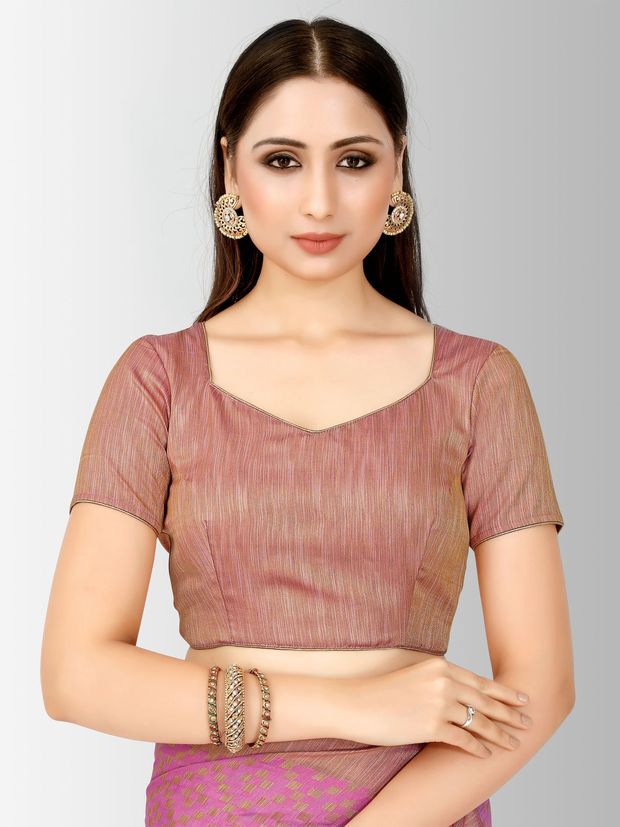 Mimosa Womens Art Silk Saree Patola Pink Color