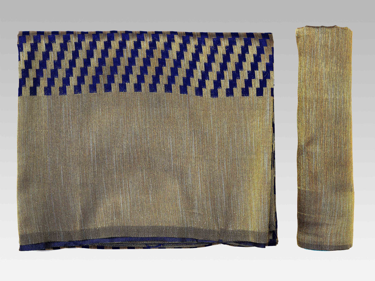 Mimosa Womens Art Silk Saree Patola Navy Blue Color