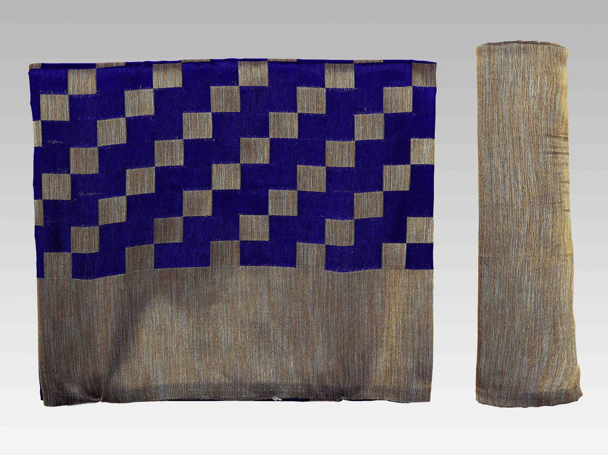 Mimosa Womens Art Silk Saree Patola Navy Blue Color