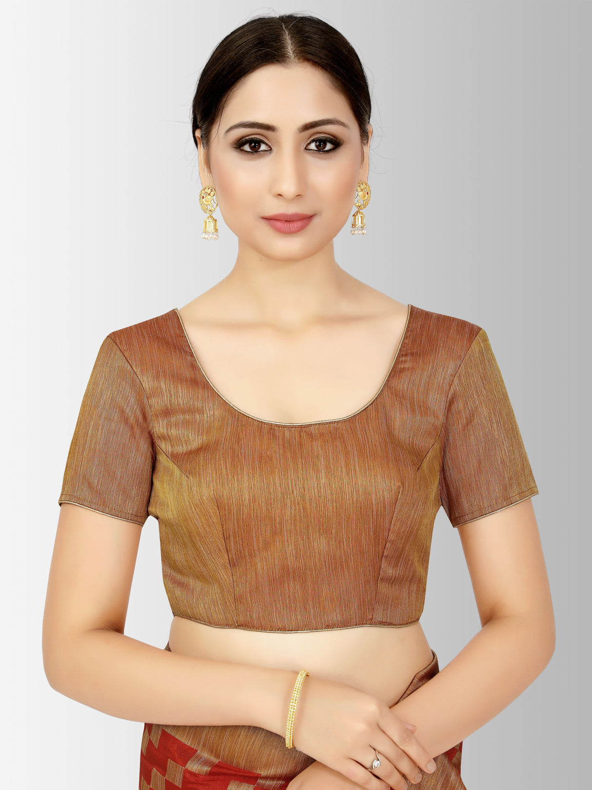 Mimosa Womens Art Silk Saree Patola Orange Color