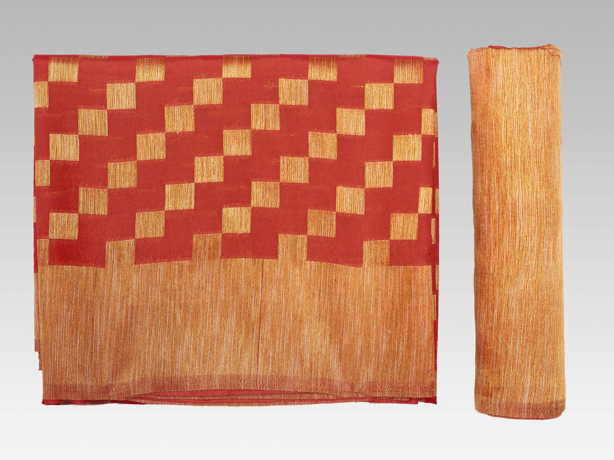 Mimosa Womens Art Silk Saree Patola Orange Color