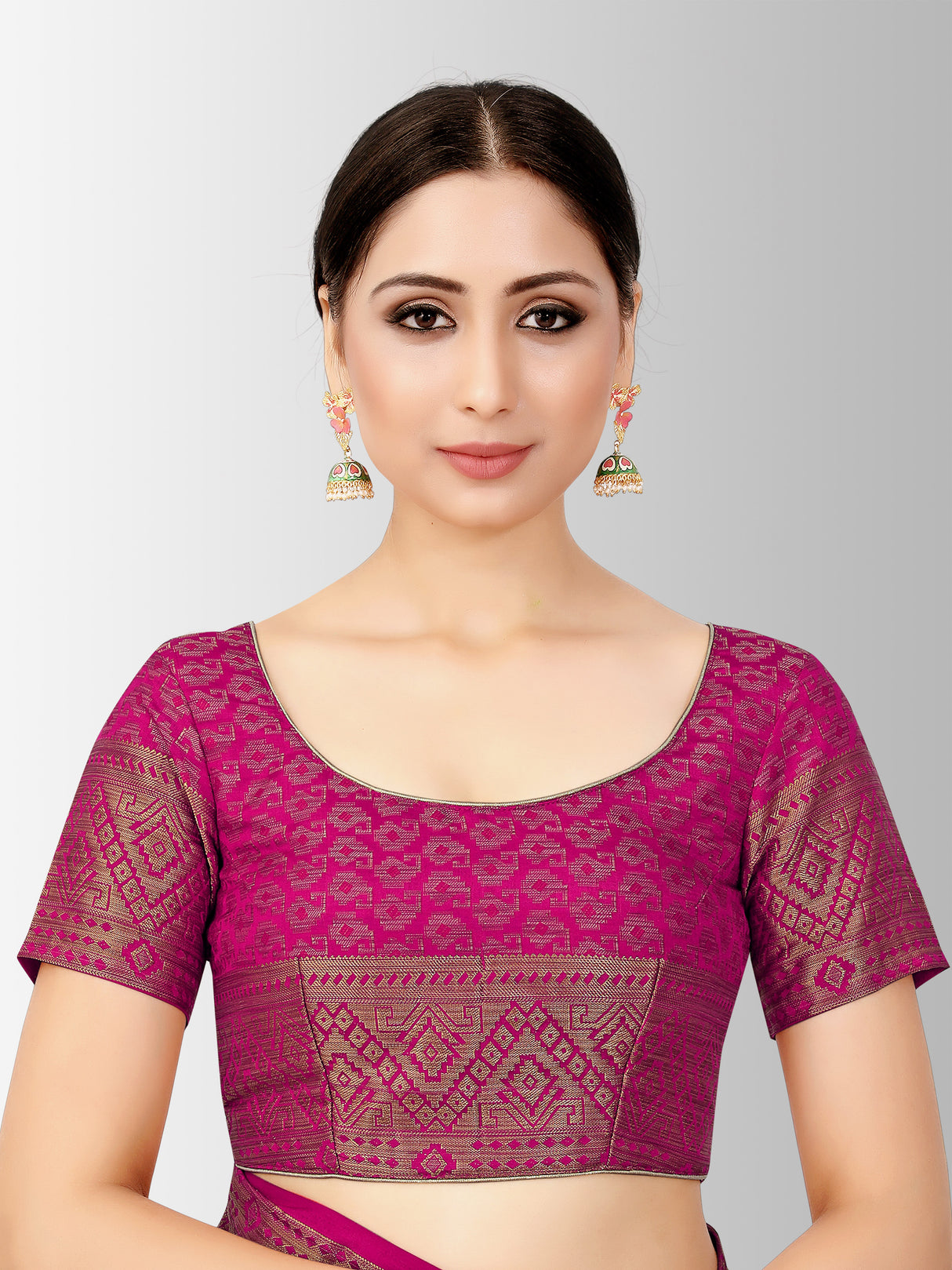 Mimosa Womens Art Silk Saree Patola style Royal Blue Color