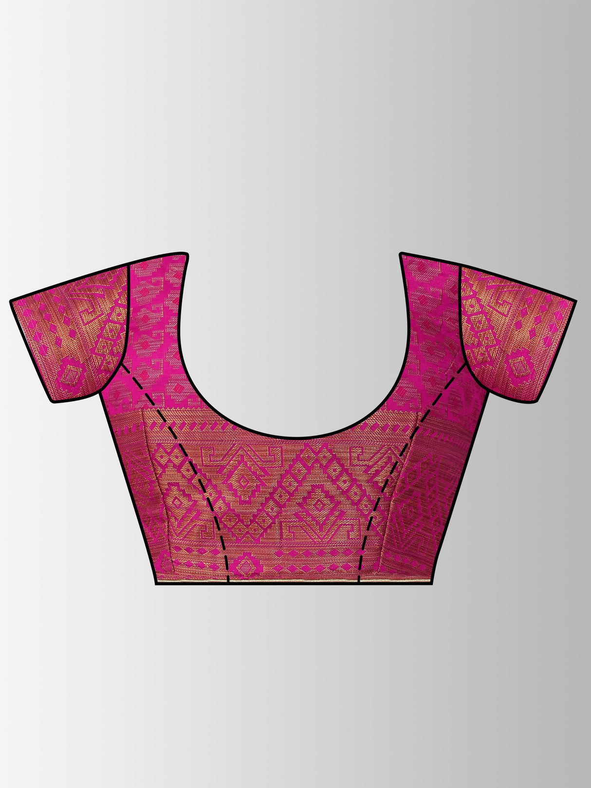 Mimosa Womens Art Silk Saree Patola style Royal Blue Color