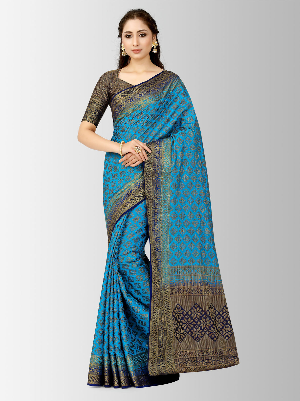 Mimosa Womens Art Silk Saree Patola Ananda Color