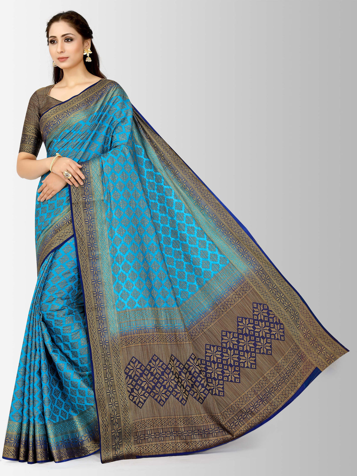 Mimosa Womens Art Silk Saree Patola Ananda Color