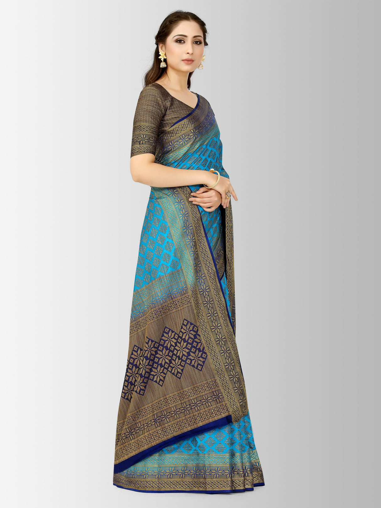 Mimosa Womens Art Silk Saree Patola Ananda Color