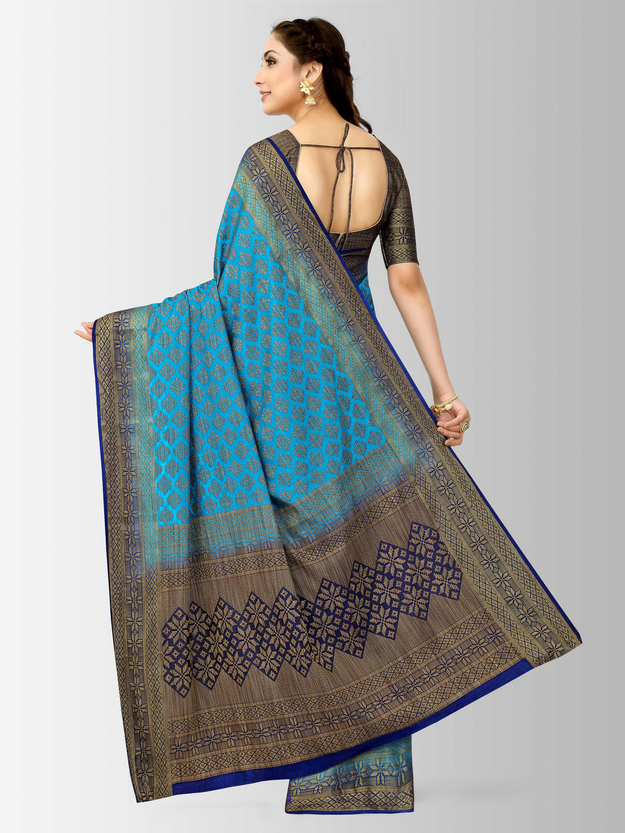 Mimosa Womens Art Silk Saree Patola Ananda Color