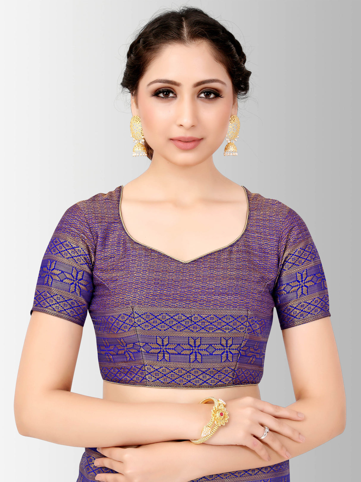 Mimosa Womens Art Silk Saree Patola Gold Color