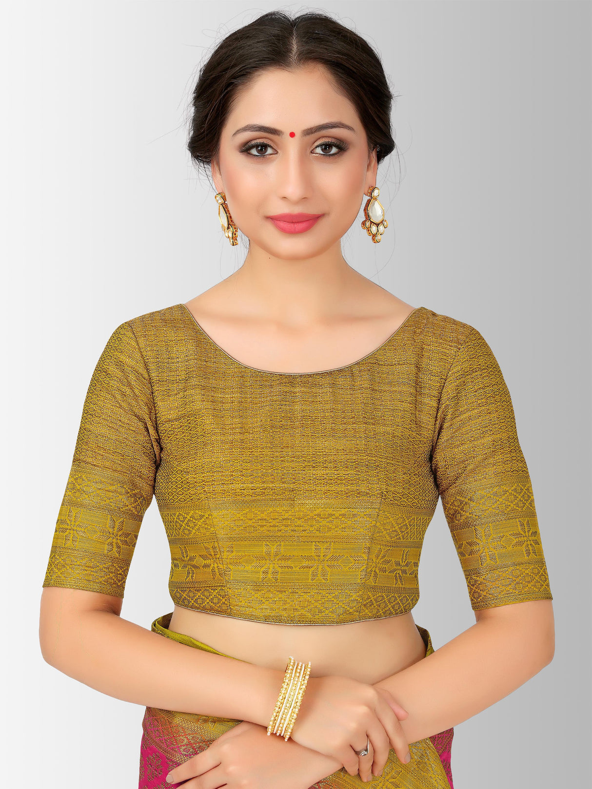 Mimosa Womens Art Silk Saree Patola Gajjari Color