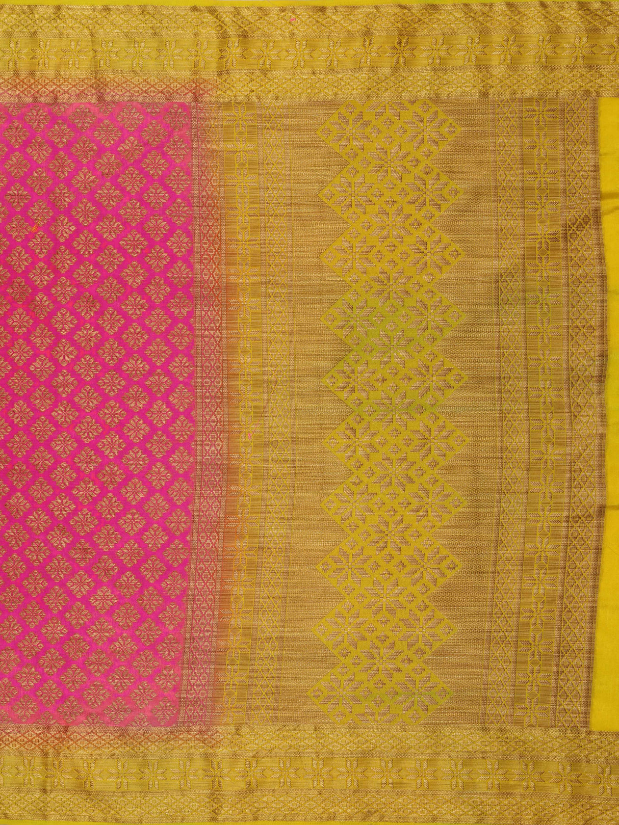 Mimosa Womens Art Silk Saree Patola Gajjari Color