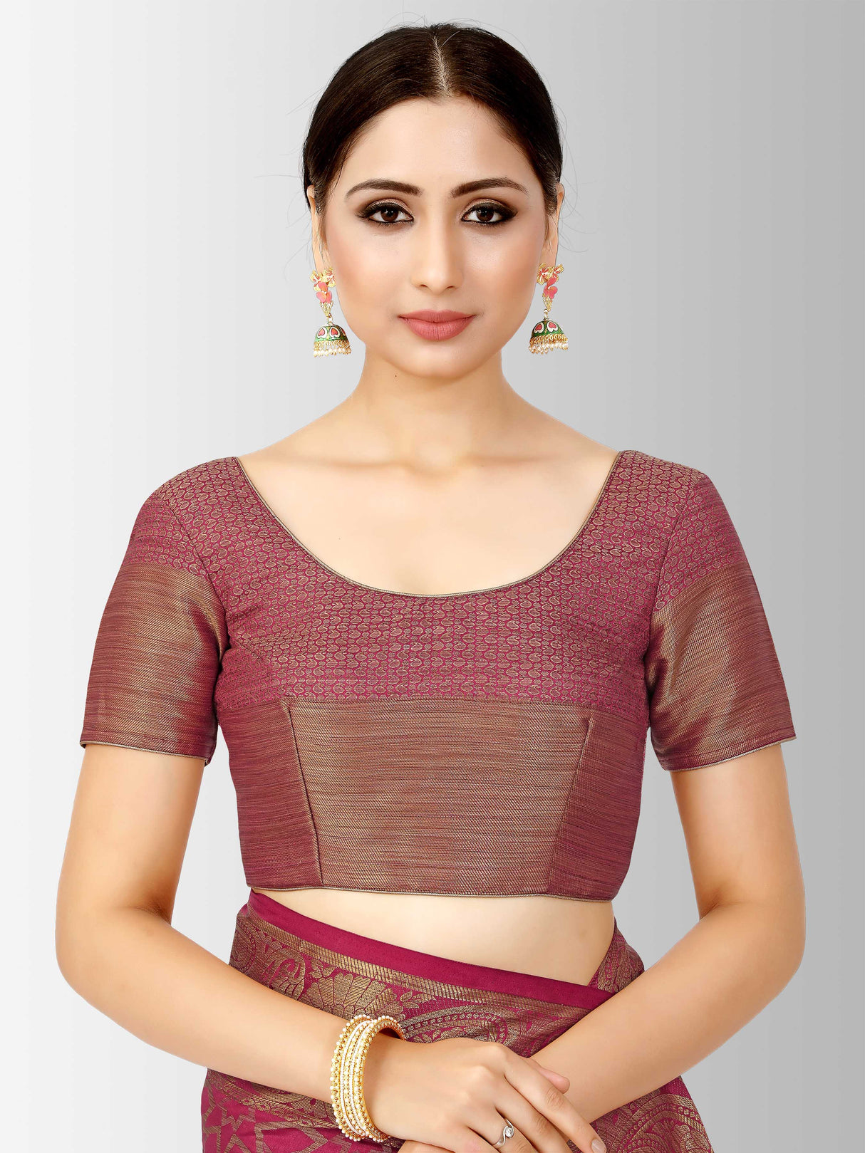 Mimosa Womens Art Silk Saree Patola Gajjari Color