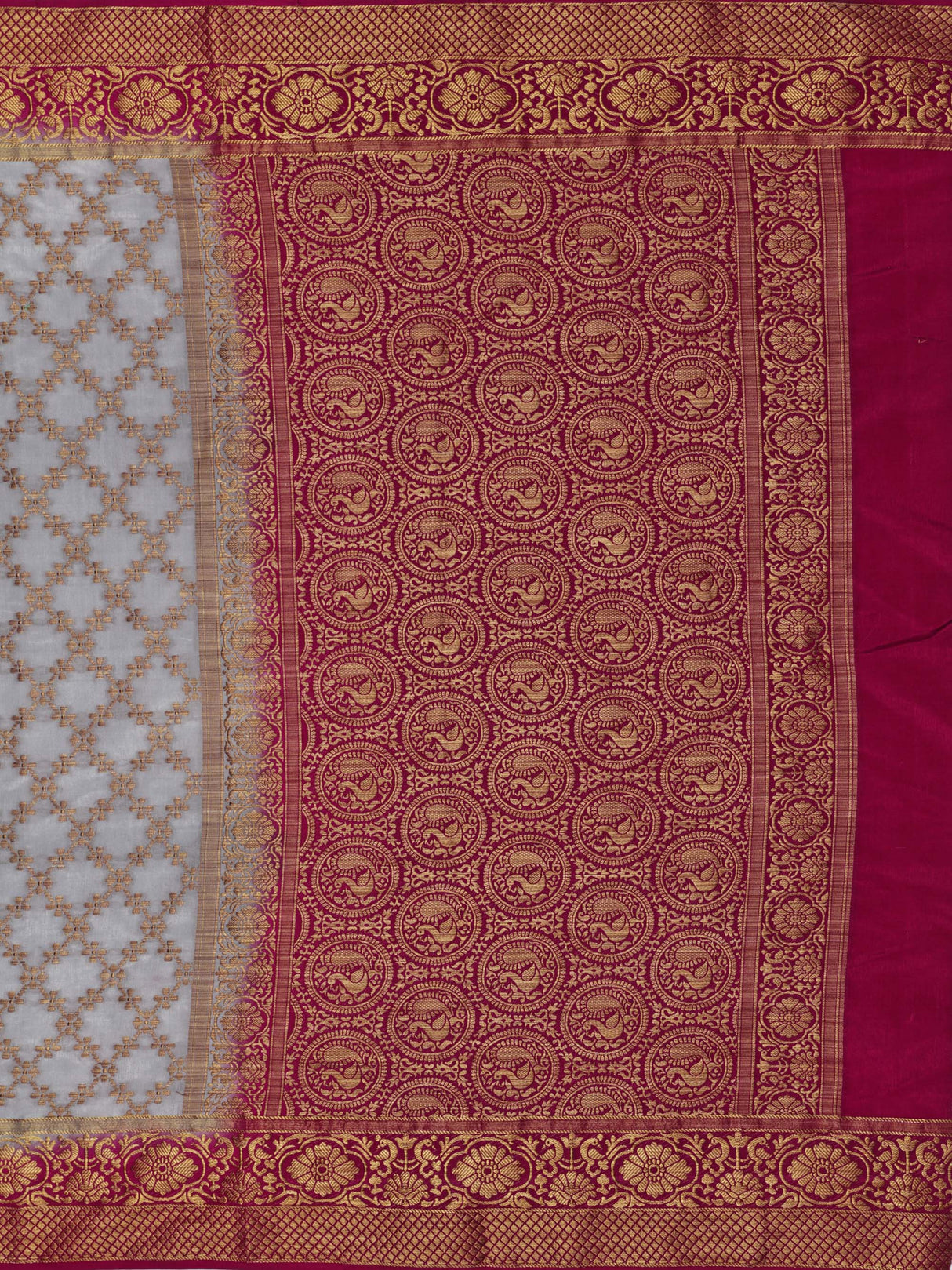 Mimosa Womens Art Silk Saree Patola Grey Color