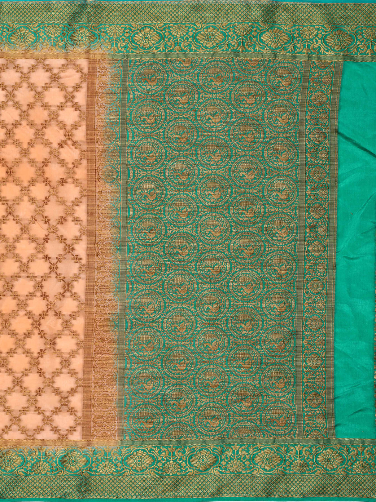 Mimosa Womens Art Silk Saree Patola Peach Color