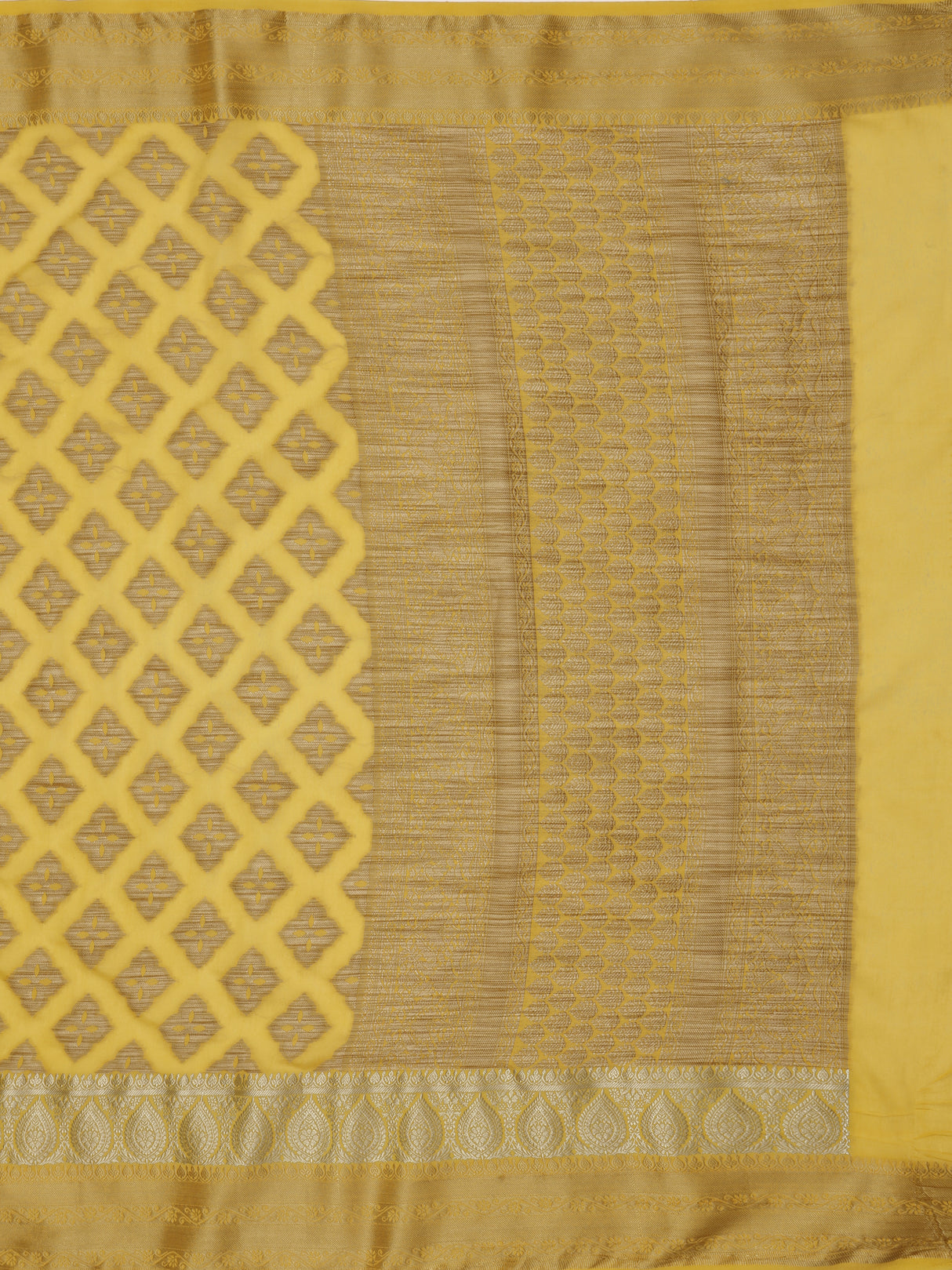 Mimosa Womens Art Silk Saree Kanjivaram Gold Color