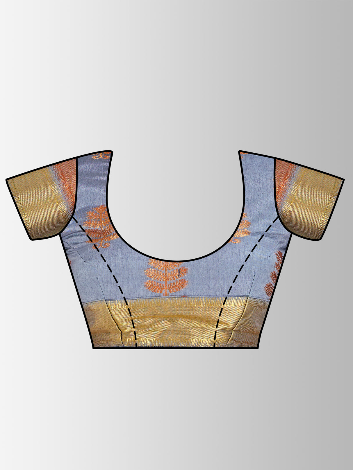 Mimosa Womens Tussar Silk Saree Banarasi style Grey Color