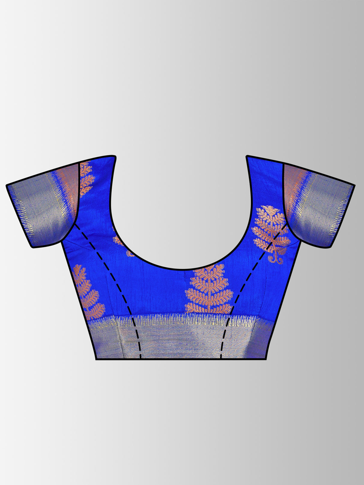 Mimosa Womens Tussar Silk Saree Banarasi style Royal Blue Color