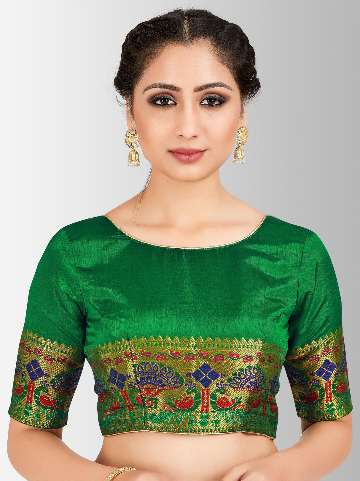 Mimosa Womens Art Silk Saree Paithani Black Color