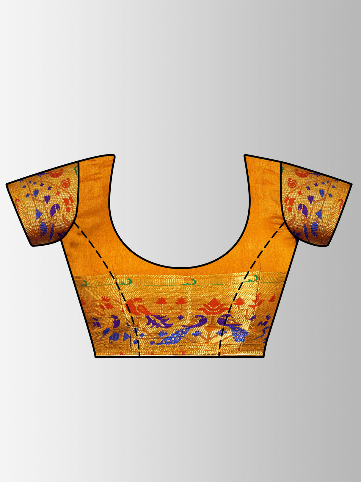 Mimosa Womens Art Silk Saree Paithani Royal Blue Color