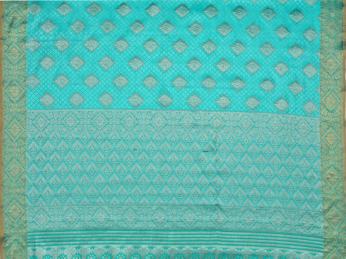 Mimosa Womens Art Silk Saree Kanjivaram Saffire Color